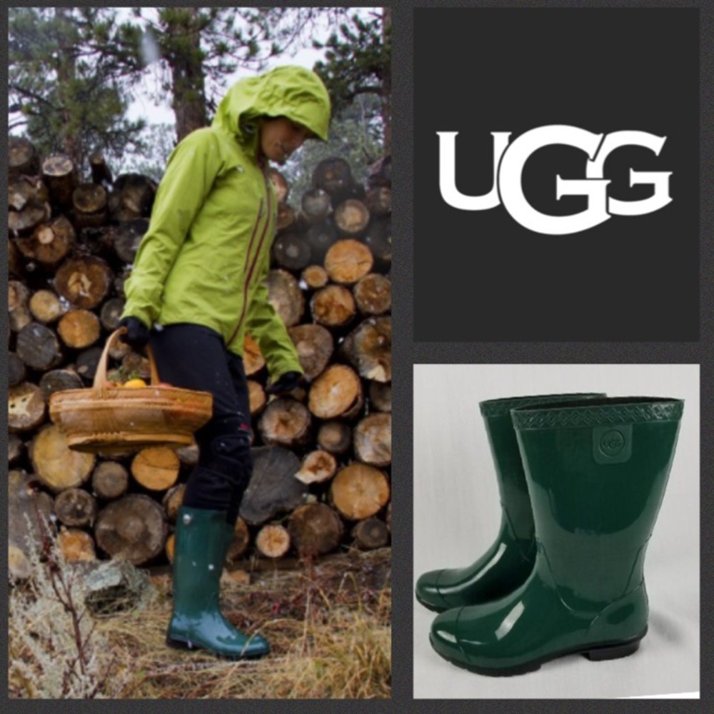 UGG rain boots in pine green (5)